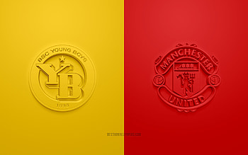 BSC Young Boys vs Manchester United, 2021, UEFA Champions League, Group F, 3D logos, yellow red background, Champions League, football match, 2021 Champions League, BSC Young Boys, Manchester United HD wallpaper