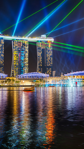 Light Show, Singapore HD phone wallpaper