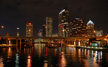 Water cityscapes skylines lights architecture bridges buildings Tampa Bay Lightning | | 205201 | UP HD wallpaper