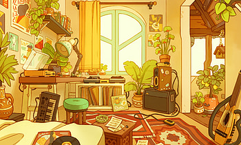 Cozy Yellow Lofi Bedroom -, lofi, interior, bedroom, yellow HD wallpaper