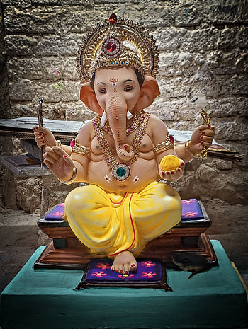 Ganpati bappa, art, lord HD phone wallpaper