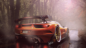Ferrari Italia Art Design, ferrari, ferrari-italia, red, cars, artist, deviantart HD wallpaper