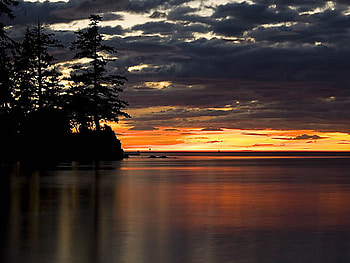 Sunset Tranquility, sea, island, reflection, sky, nature, water, sunset, ocean HD wallpaper
