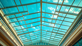 Bright Outlook: Glass Ceiling Ultra, architecture, sky, Daylight, interior design HD wallpaper