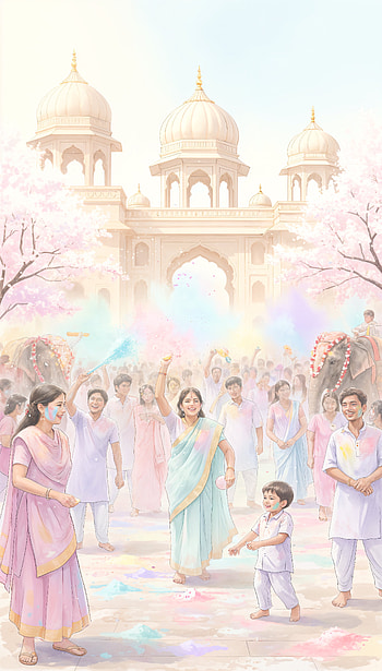 Holi — Pastel Temple Festival, festival, temple HD phone wallpaper
