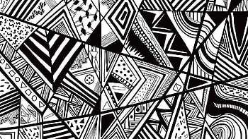 Triangle art, white, black, art, abstract, drawing, triangle, graffiti HD wallpaper