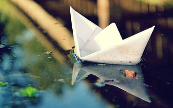Water, Autumn, Miscellanea, Miscellaneous, Origami, Paper Boat HD wallpaper