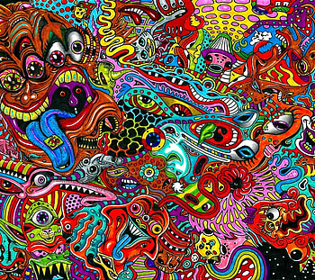 Drawing, Artistic, Psychedelic, Colorful, Surreal HD wallpaper