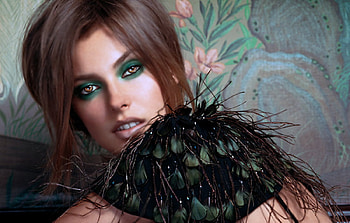 Green, sexy, girl, model HD wallpaper