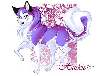 That_Sextastic_Purple_Husky, animal, dog, purple, anime, husky HD wallpaper