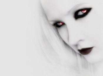 Vamp, eyes, white, fantasy, red HD wallpaper