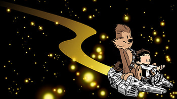 Comics - Calvin & Hobbes Calvin (Calvin & Hobbes) Star Wars Chewbacca Han Solo HD wallpaper
