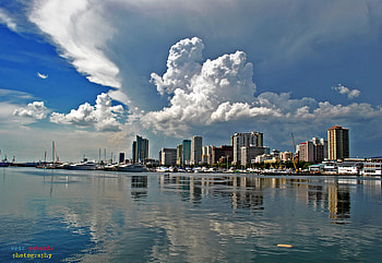 Manila Skyline, Asian cityscape, Philippines harbor, Evening panorama HD wallpaper