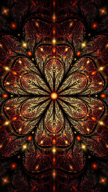Abstract, Patterns, Flower, Glare, Shine, Brilliance, Fractal, Digital Art, Digital Arts HD phone wallpaper