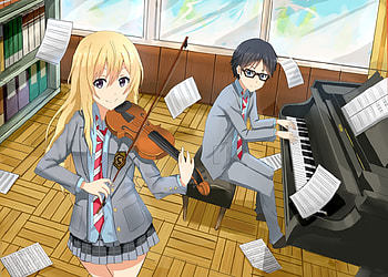 Kousei Arima, Your Lie In April, Anime, Kaori Miyazono HD wallpaper