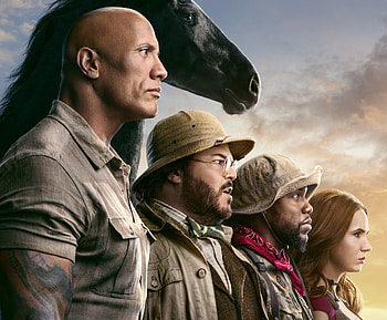 Jumanji, Dwayne Johnson, Kevin Hart, Karen Gillan HD wallpaper