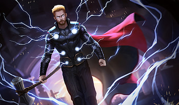 Thor With His New Hammer In Avengers Infinity War, thor, avengers-infinity-war, artwork, artist, artstation HD wallpaper