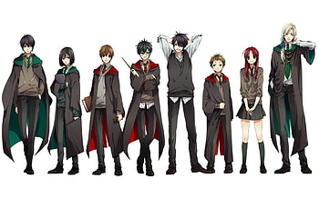 harry potter sirius black anime students gryffindor severus snape lucius malfoy white background sly Art HD wallpaper