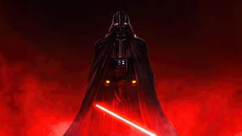 Darth Vader Minimal In Fiery Red, darth-vader, star-wars, movies, minimalism, minimalist, artist, artwork, digital-art HD wallpaper