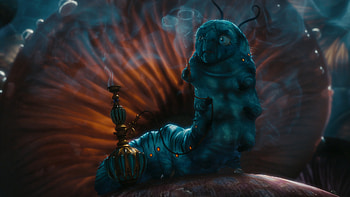 Blue Caterpillar, Alice in Wonderland, Movies, Tim Burton HD wallpaper