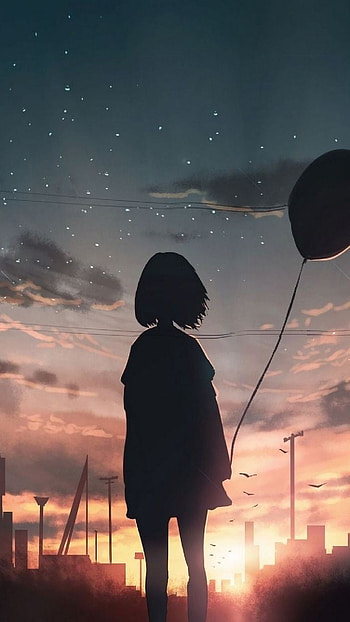 Anime Girl, atmosphere, cloud, sky HD phone wallpaper