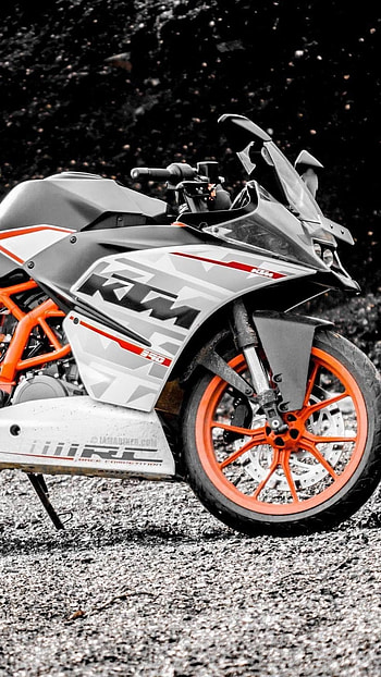 Ktm Rc 390, Snow, bg , , snow shower, super bike HD phone wallpaper