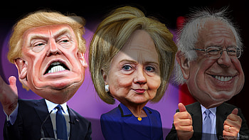 File:MSM spotlights Donald Trump vs. Hillary Clinton and Bernie Sanders (24311159914) HD wallpaper