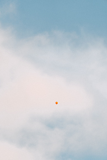 Sky, Clouds, Minimalism, Flight, Height, Balloon HD phone wallpaper