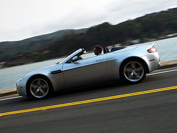 Auto, Aston Martin, Cars, Asphalt, Side View, 2008, Silver Metallic, V8, Vantage HD wallpaper
