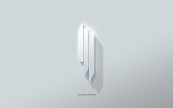 Skrillex logo, white background, Skrillex 3d logo, 3d art, Skrillex, 3d Skrillex emblem HD wallpaper