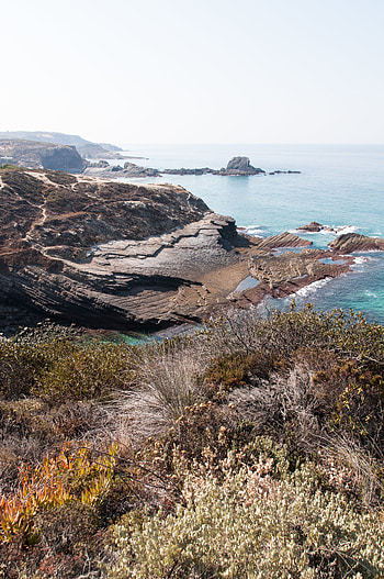 Sea, Landscape, Nature, Rocks, View From Above, Coast HD phone wallpaper