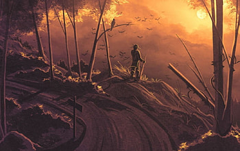 Hunter looking in the distance, Forest, Hunter, Fantasy, Tree HD wallpaper