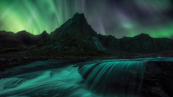 Arctic travels, Northern lights HD wallpaper