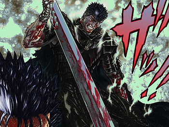 Guts, berserk, sword, armour, weapons, armor, anime, gritted teeth, blood, male, spiky hair, warriors HD wallpaper