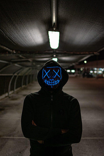 Miscellanea, Miscellaneous, Neon, Mask, Anonymous, Hoodie, Hoodies, Hood HD phone wallpaper