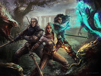 Witcher 3 Wild Hunt Geralt Yen And Ciri, the-witcher-3, games, ps-games, xbox-games, pc-games, artwork, deviantart HD wallpaper