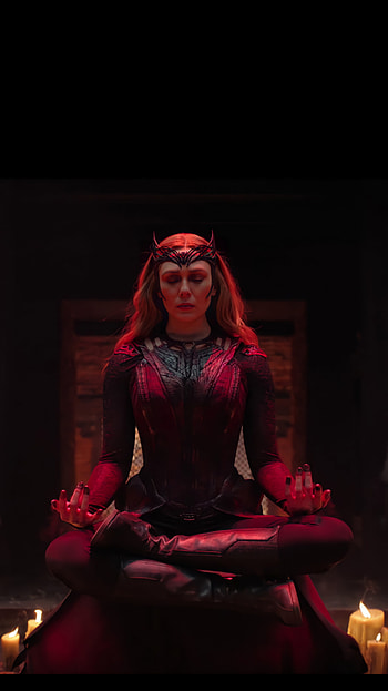 Scarlet Witch, red, magenta, marvel, lockscreen, wanda HD phone wallpaper