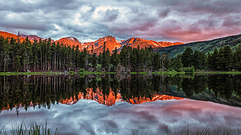 Lake Reflection, reflection, water, mountains, lake HD wallpaper