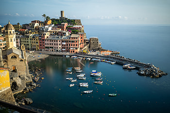 Liguria, Italy — Mediterranean Village, Landscape HD wallpaper