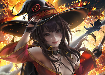 Witch, halloween, sakimichan, fantasy, luminos, girl, hat HD wallpaper