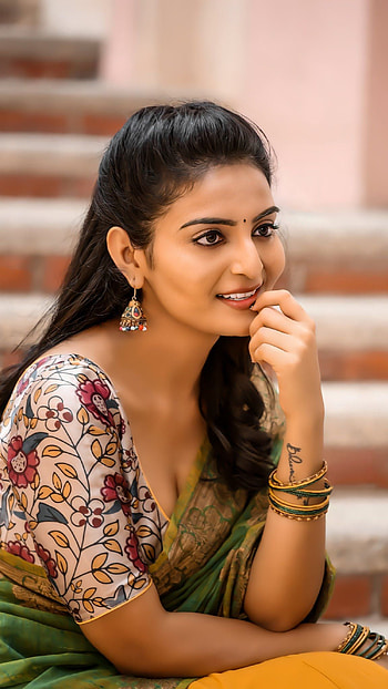 Ananya nagalla, saree lover, cleavage show HD phone wallpaper