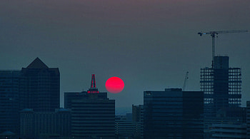 Red Star Buildings Sunrise , sunrise, buildings, graphy HD wallpaper