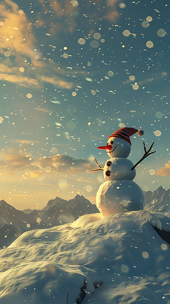 Festive Winter Snowman, snowman HD phone wallpaper