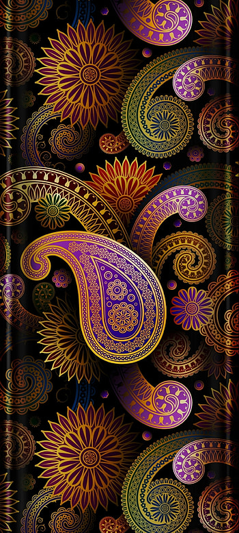 Paisley Pattern, beautiful, electric blue, magenta, neon, luxury, around, colorful HD phone wallpaper