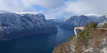 Stegastein viewpoint, Norwegian Fjords HD wallpaper