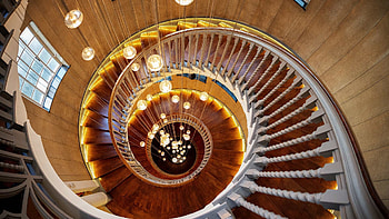 Cecil Brewer Staircase, London, England, man made, stairs HD wallpaper