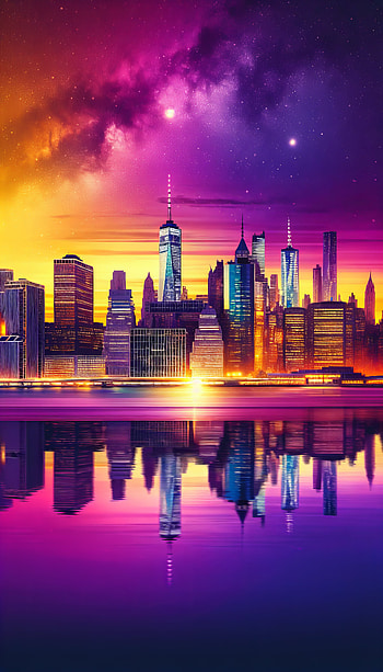 New York Skyline Sunset - , New York, cityscape, skyline HD phone wallpaper