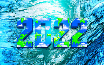 2022 3D digits, Happy New Year 2022, blue nature backgroud, 2022 concepts, ecology concepts, 2022 new year, 2022 on blue background, 2022 year digits HD wallpaper