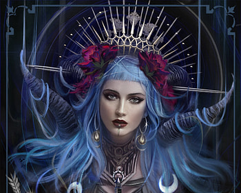 Hella, blue, fantasy, face, rocka tomas, girl HD wallpaper