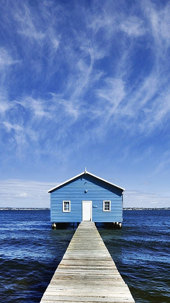 Blue Boat House, Houses HD phone wallpaper